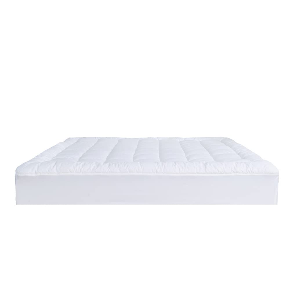 Sacred Thread Quilted Fitted Mattress Pad, Cooling Mattress Topper with 18 Inch Deep Pockets, 100% Cotton Mattress Cover, Breathable