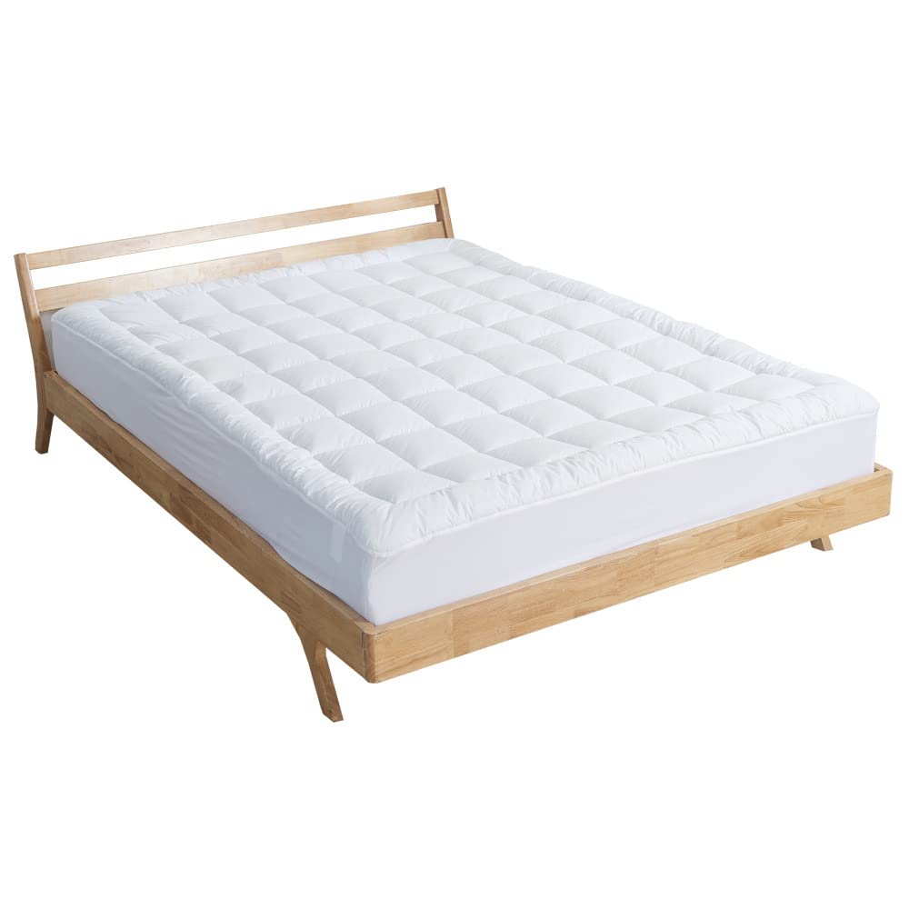Sacred Thread Quilted Fitted Mattress Pad, Cooling Mattress Topper with 18 Inch Deep Pockets, 100% Cotton Mattress Cover, Breathable