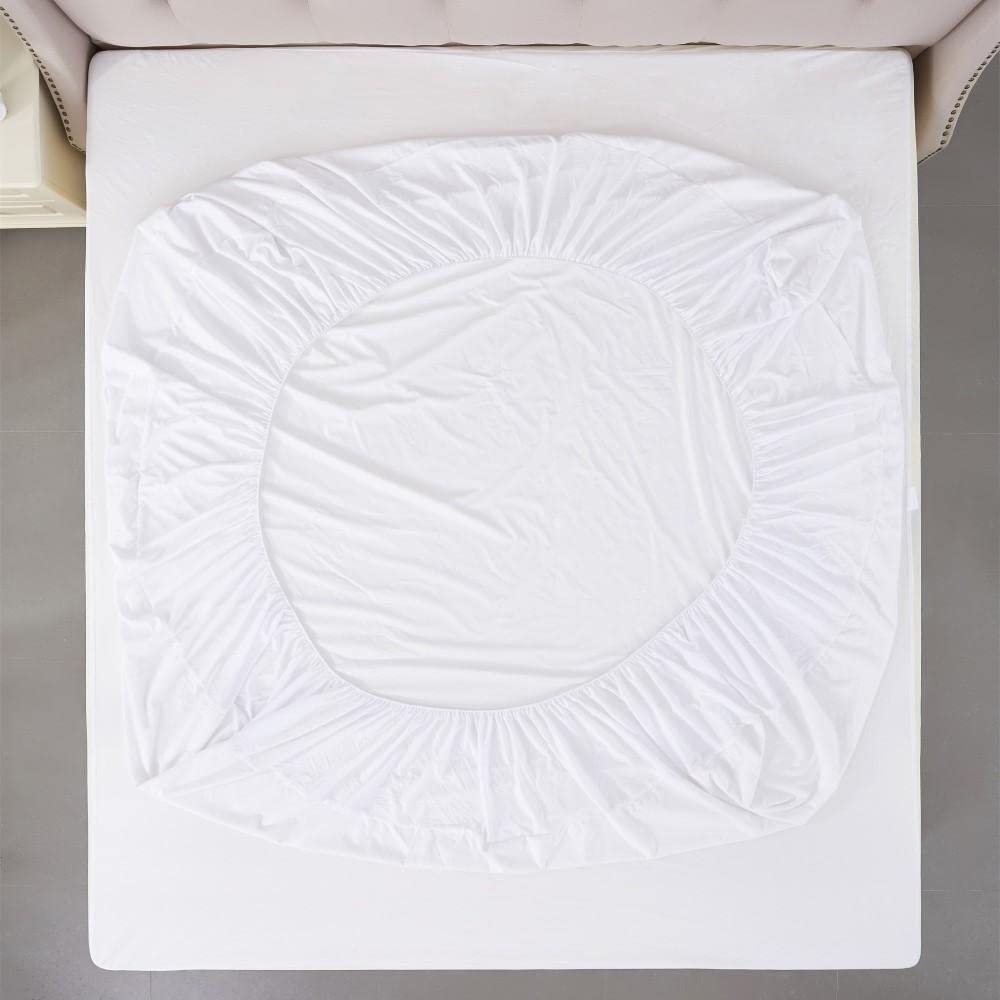 Sacred Thread Quilted Fitted Mattress Pad, Cooling Mattress Topper with 18 Inch Deep Pockets, 100% Cotton Mattress Cover, Breathable