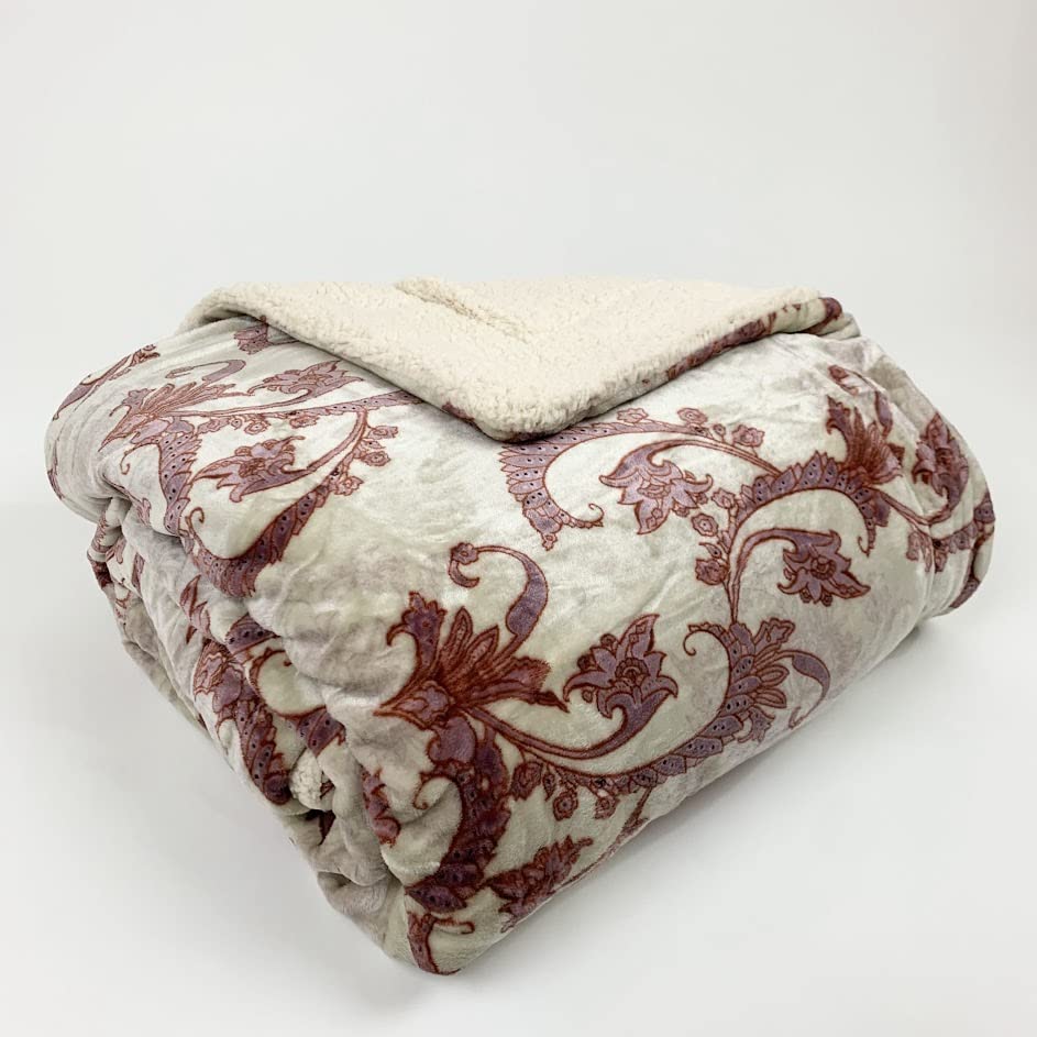 Sacred Thread Sherpa Fleece Blanket, Super Fuzzy, Soft and Cozy Queen Blanket, Plush Throw Blanket for Sofa, Couch and Bed, Reversible Winter Blanket, 25+ Designs Available