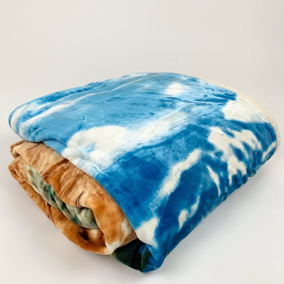Sacred Thread Sherpa Fleece Blanket, Super Fuzzy, Soft and Cozy Queen Blanket, Plush Throw Blanket for Sofa, Couch and Bed, Reversible Winter Blanket, 25+ Designs Available