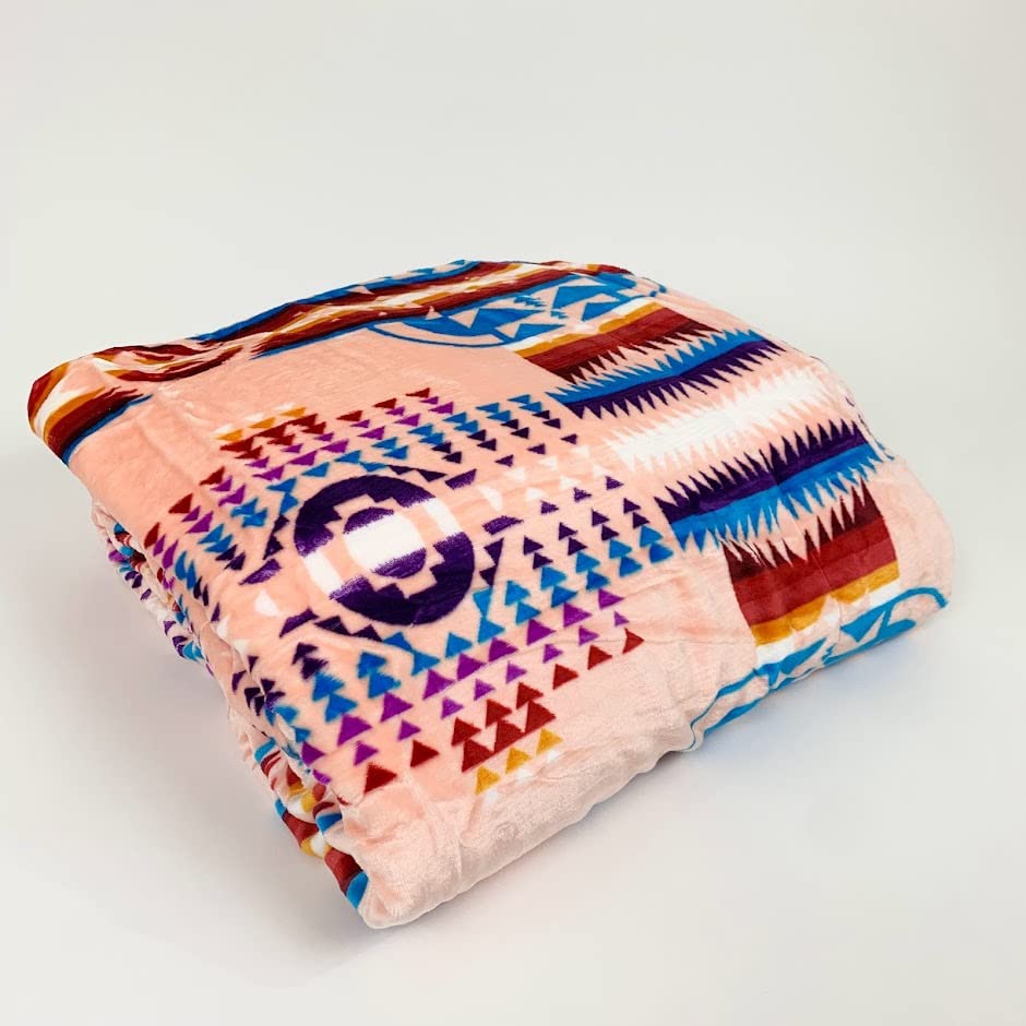 Sacred Thread Sherpa Fleece Blanket, Southwestern Aztec Queen Blanket, Native American Throw Blanket for Sofa & Bed, Choose from 10 Colors and 4 Sizes