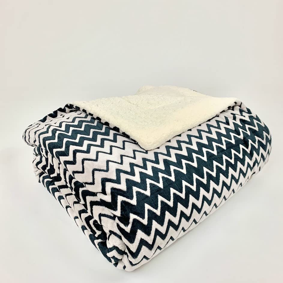 Sacred Thread Sherpa Fleece Blanket, Super Fuzzy, Soft and Cozy Queen Blanket, Plush Throw Blanket for Sofa, Couch and Bed, Reversible Winter Blanket, 25+ Designs Available