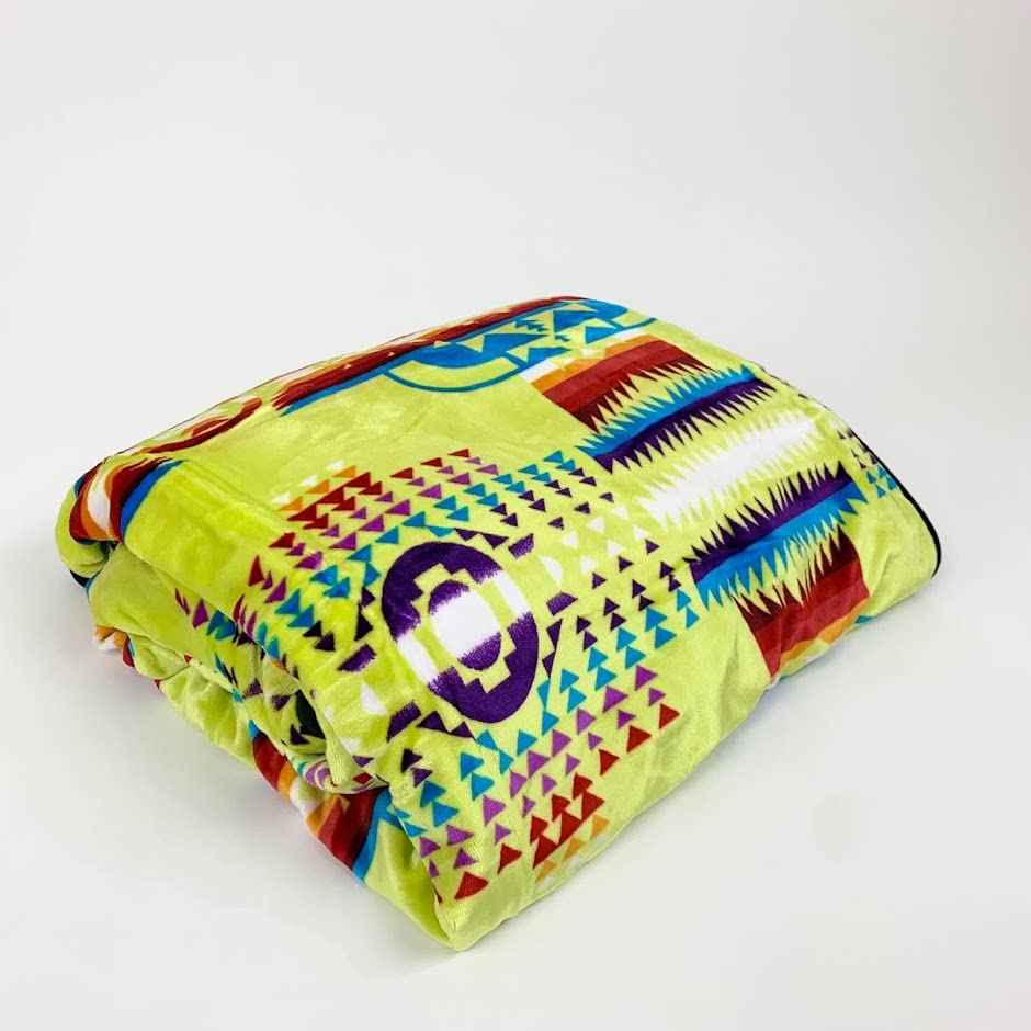 Sacred Thread Sherpa Fleece Blanket, Southwestern Aztec Queen Blanket, Native American Throw Blanket for Sofa & Bed, Choose from 10 Colors and 4 Sizes