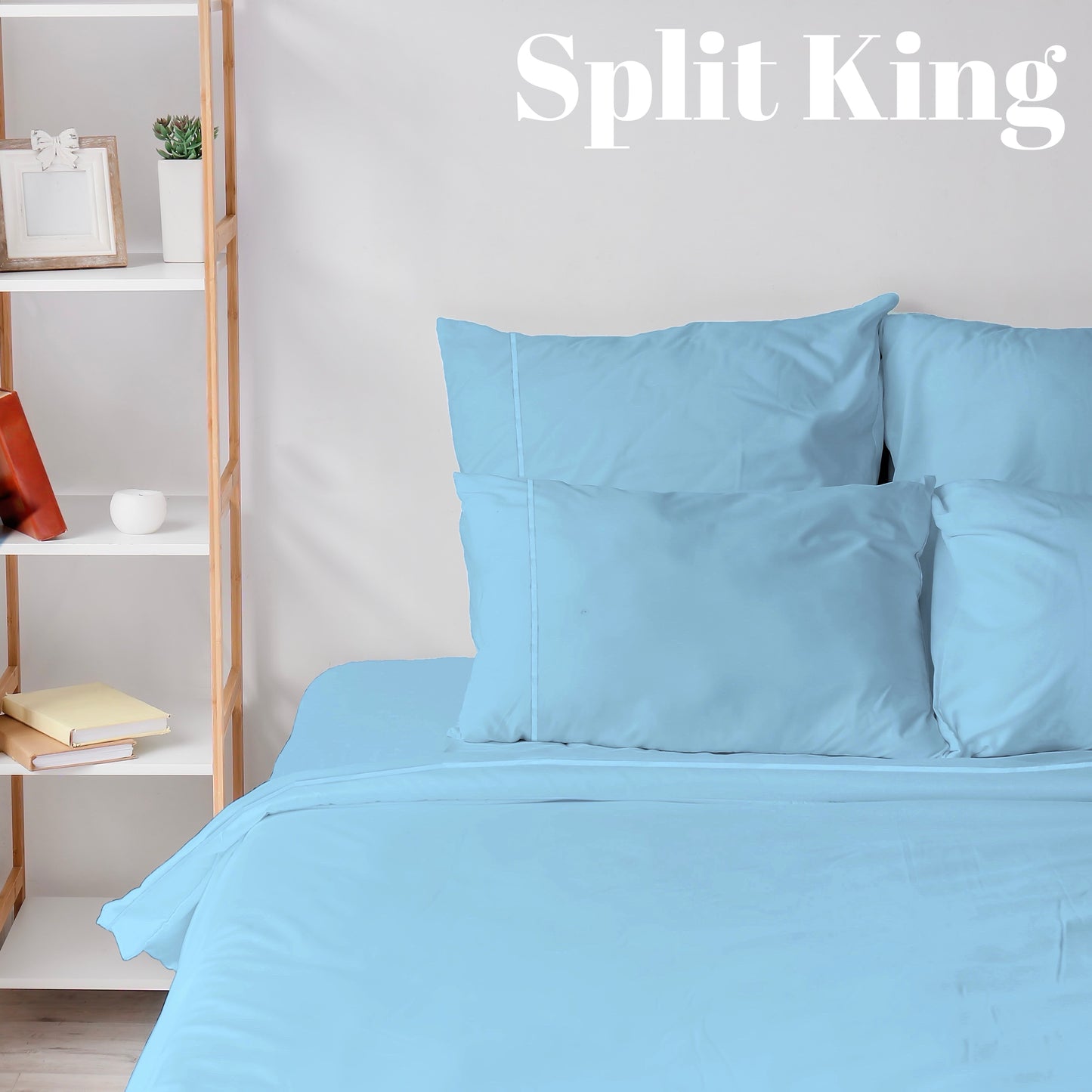 Sacred Thread 7 PC Bamboo Sheet Set (SPLIT KING SIZE) - Bedding & Pillowcase Set w/ Deep Pockets - Silky Soft Hotel Bedding - Wrinkle Free & Fade Resistant - Cooling, Durable & Breathable