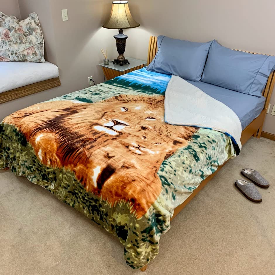 Sacred Thread Sherpa Fleece Blanket, Super Fuzzy, Soft and Cozy Queen Blanket, Plush Throw Blanket for Sofa, Couch and Bed, Reversible Winter Blanket, 25+ Designs Available