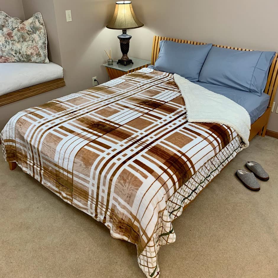 Sacred Thread Sherpa Fleece Blanket, Super Fuzzy, Soft and Cozy Queen Blanket, Plush Throw Blanket for Sofa, Couch and Bed, Reversible Winter Blanket, 25+ Designs Available