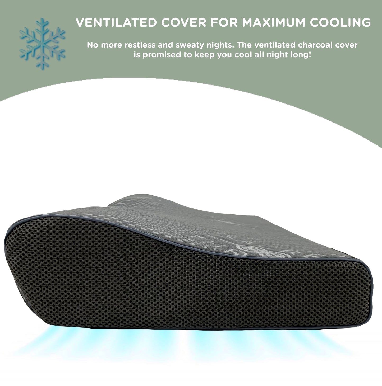 Sacred Thread Contour Memory Foam Pillow, for Neck Pain, Orthopedic Pillow with Cooling Cover, Great for Side Sleepers, Back and Stomach Sleepers