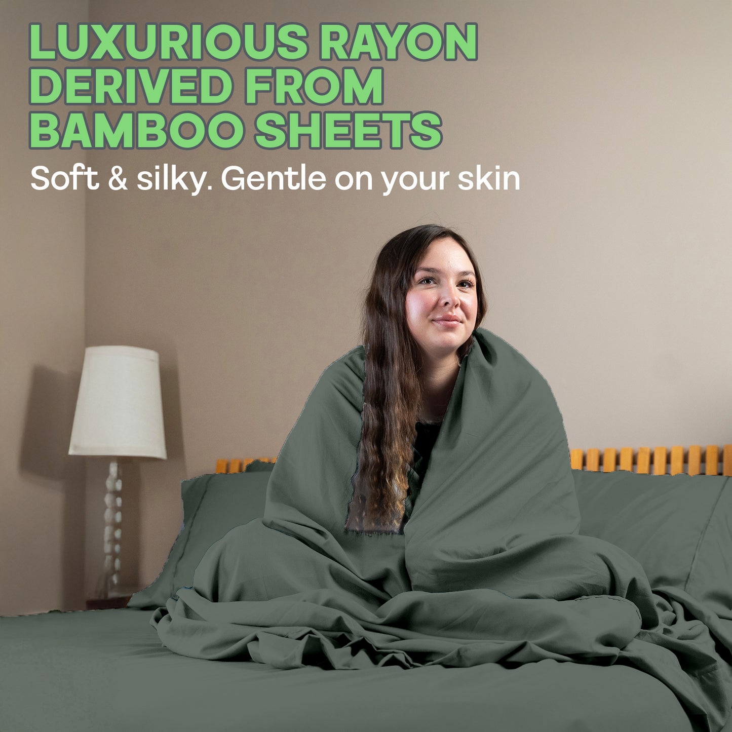 Sacred Thread 4 PC Bamboo Sheet Set (TWIN XL SIZE) - Bedding & Pillowcase Set w/ Deep Pockets - Silky Soft Hotel Bedding - Wrinkle Free & Fade Resistant - Cooling, Durable & Breathable