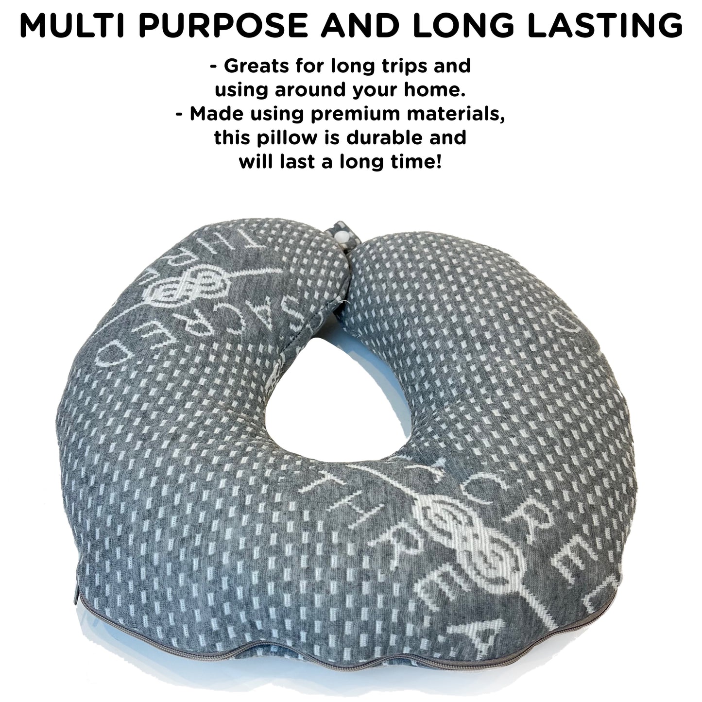 Copy of Sacred Thread Travel Pillow - Head and Neck Support Pillow for Traveling, Great for Airplanes, Cars, Buses, and Trains - U-Shaped Pillow - Long Lasting Foam and Cooling Rayon Made from Bamboo Cover