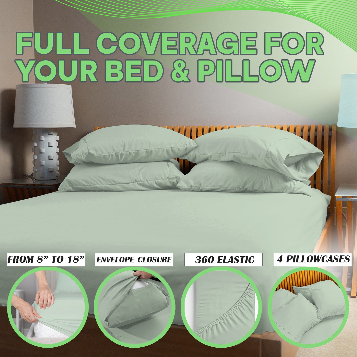 Sacred Thread 4 PC Bamboo Sheet Set (TWIN XL SIZE) - Bedding & Pillowcase Set w/ Deep Pockets - Silky Soft Hotel Bedding - Wrinkle Free & Fade Resistant - Cooling, Durable & Breathable