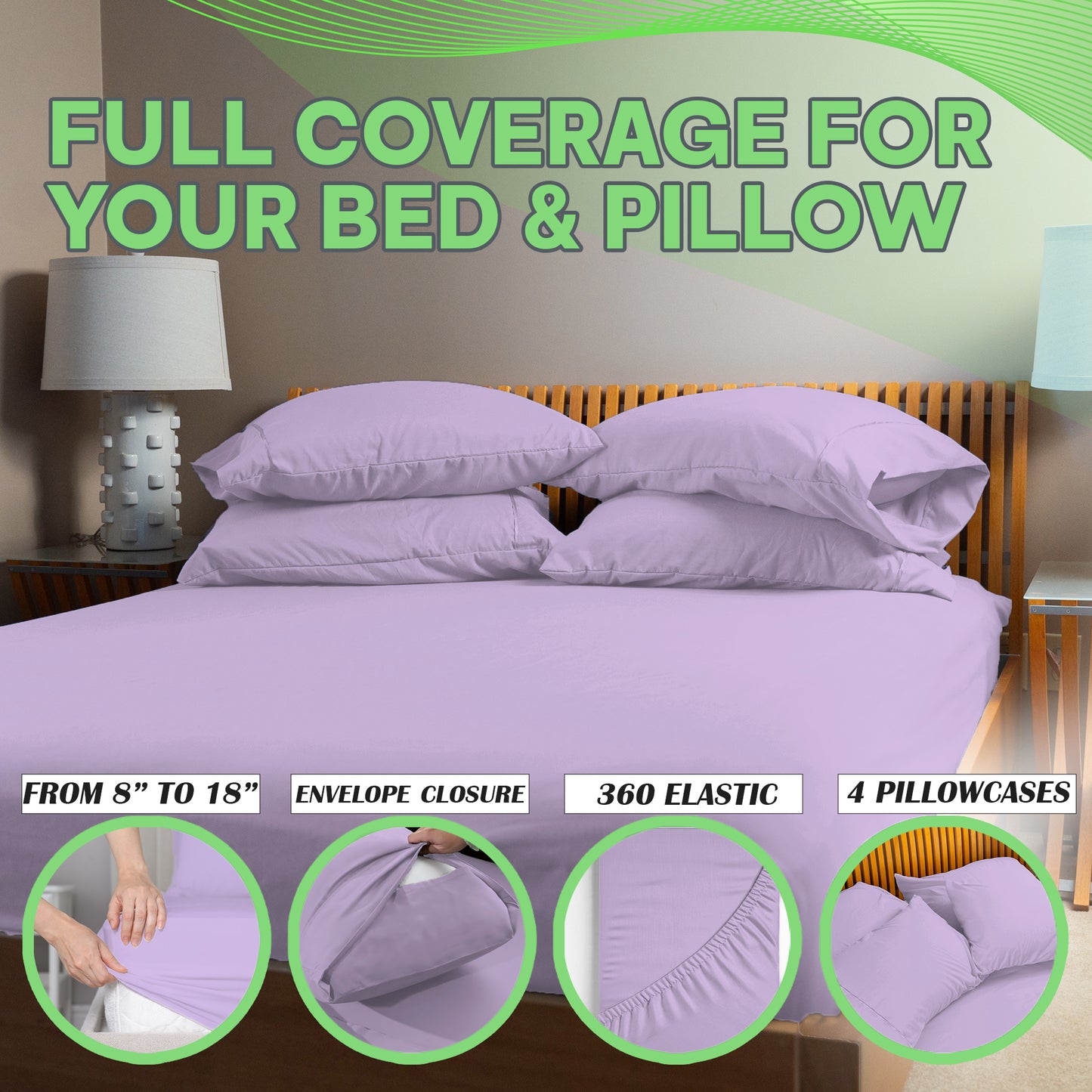 Sacred Thread 4 PC Bamboo Sheet Set (TWIN XL SIZE) - Bedding & Pillowcase Set w/ Deep Pockets - Silky Soft Hotel Bedding - Wrinkle Free & Fade Resistant - Cooling, Durable & Breathable