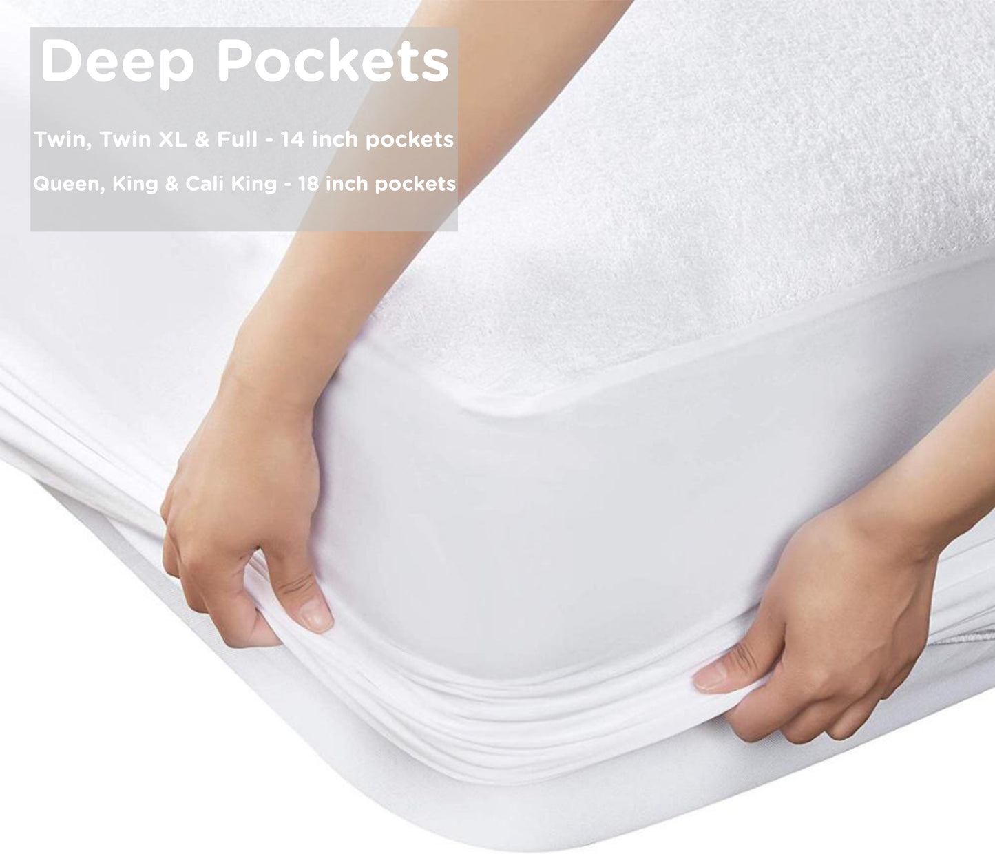 Sacred Thread Waterproof Mattress Protector - Fitted Elastic with Deep Pockets for Any Size Mattress