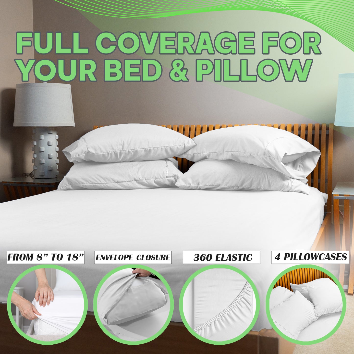 Sacred Thread 4 PC Bamboo Sheet Set (TWIN XL SIZE) - Bedding & Pillowcase Set w/ Deep Pockets - Silky Soft Hotel Bedding - Wrinkle Free & Fade Resistant - Cooling, Durable & Breathable