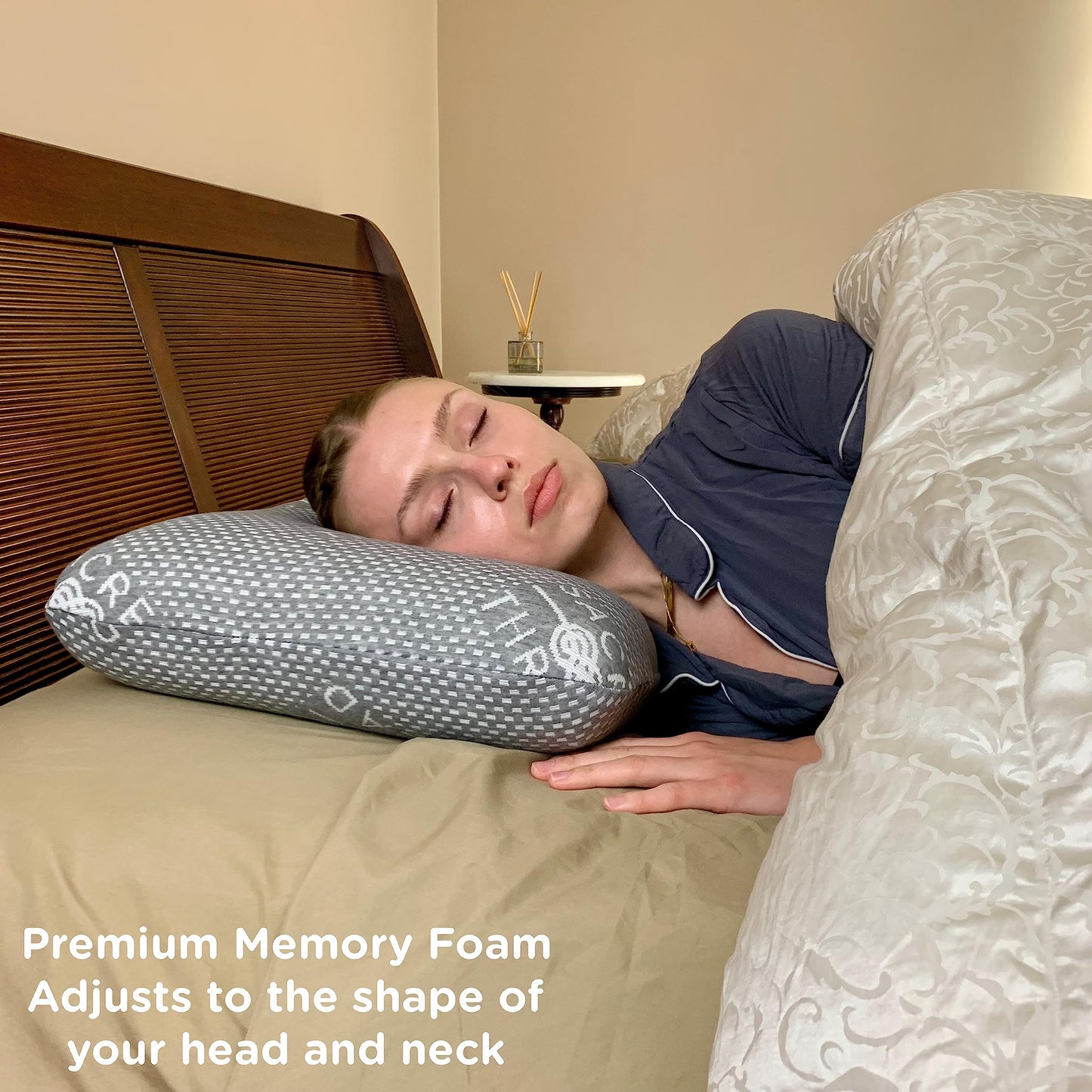 Sacred Thread Memory Foam Pillow, Adaptive Memory Foam for Pressure Relief, with Cooling Cover, for Side, Back and Stomach Sleepers