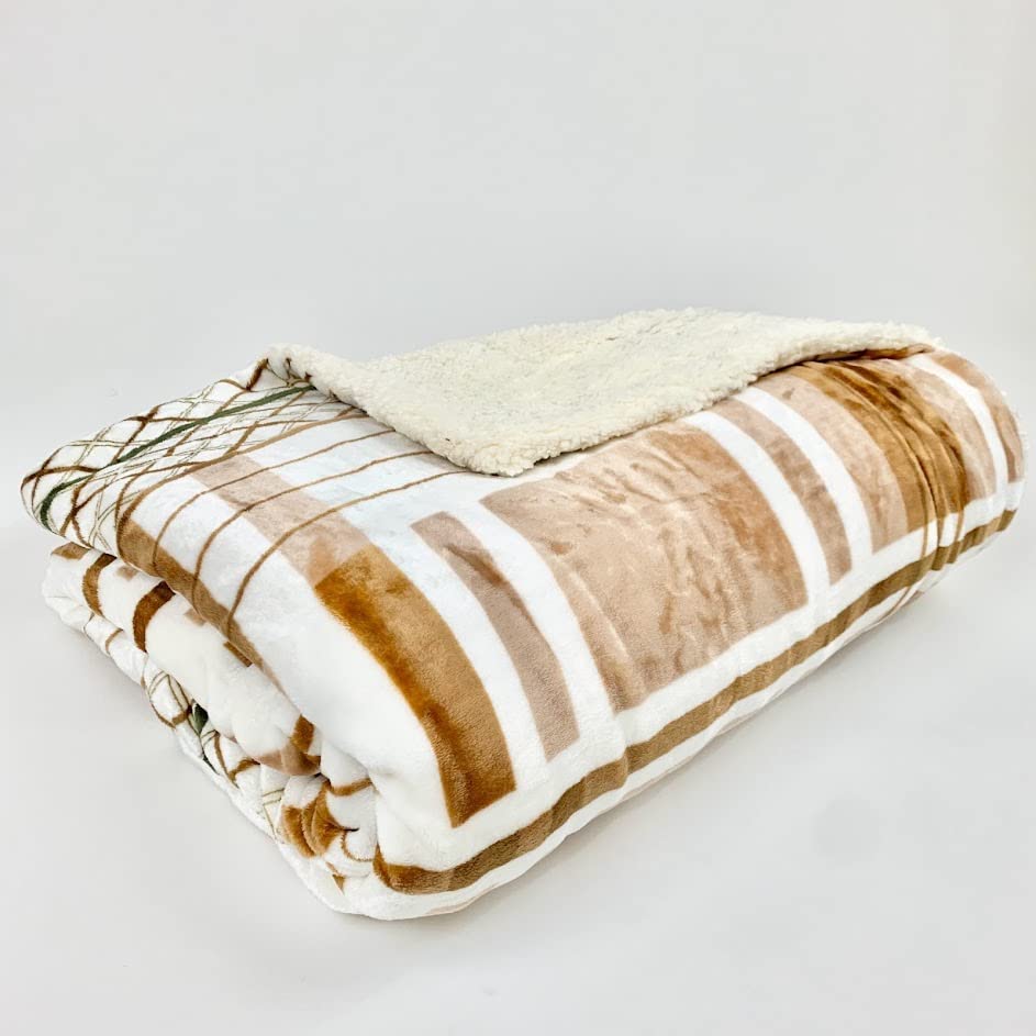 Sacred Thread Sherpa Fleece Blanket, Super Fuzzy, Soft and Cozy Queen Blanket, Plush Throw Blanket for Sofa, Couch and Bed, Reversible Winter Blanket, 25+ Designs Available