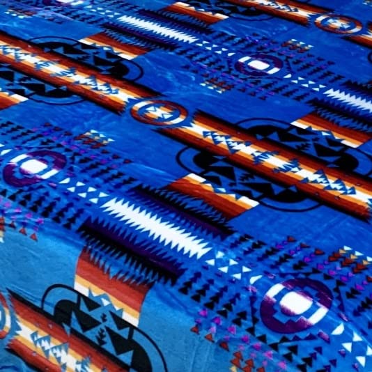 Sacred Thread Sherpa Fleece Blanket, Southwestern Aztec Throw