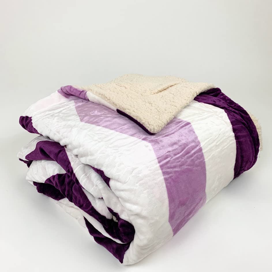 Sacred Thread Sherpa Fleece Blanket, Super Fuzzy, Soft and Cozy Queen Blanket, Plush Throw Blanket for Sofa, Couch and Bed, Reversible Winter Blanket, 25+ Designs Available