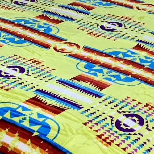 Sacred Thread Sherpa Fleece Blanket, Southwestern Aztec Throw