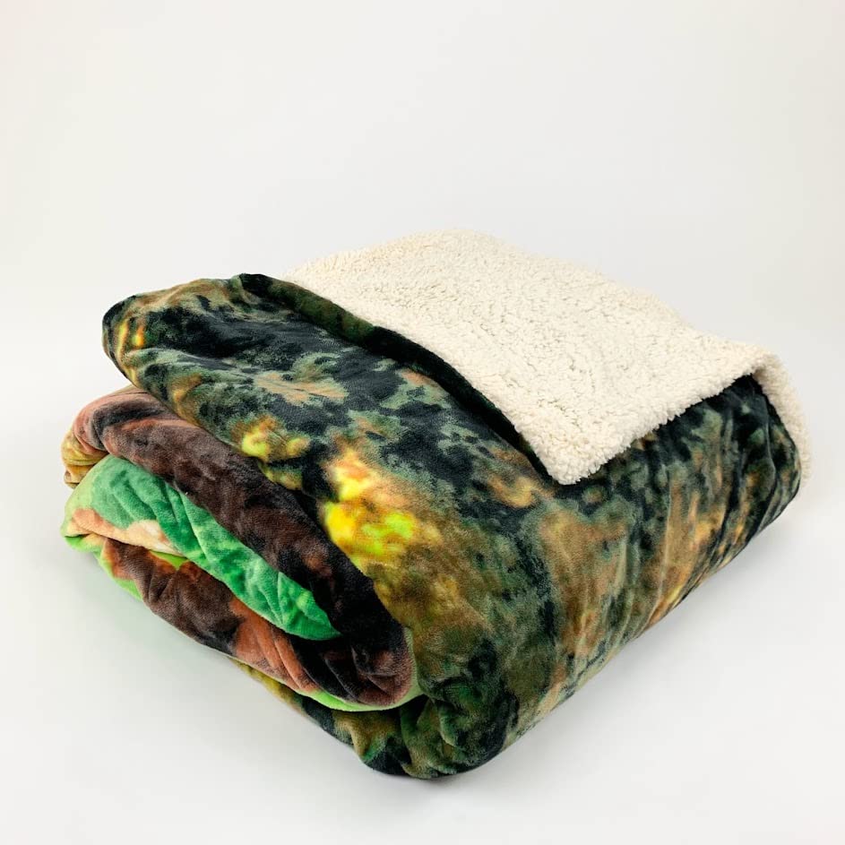 Sacred Thread Sherpa Fleece Blanket, Super Fuzzy, Soft and Cozy Queen Blanket, Plush Throw Blanket for Sofa, Couch and Bed, Reversible Winter Blanket, 25+ Designs Available