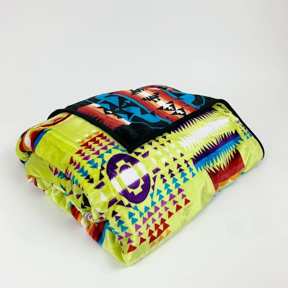 Sacred Thread Sherpa Fleece Blanket, Southwestern Aztec Throw