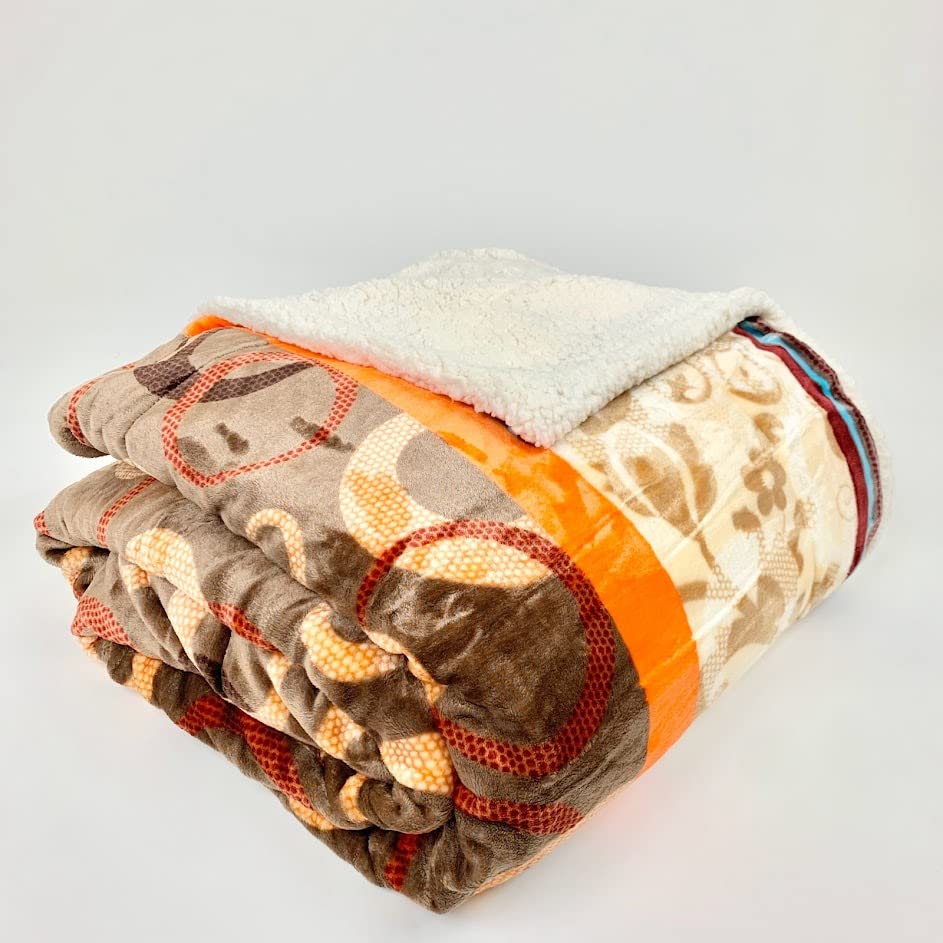 Sacred Thread Sherpa Fleece Blanket, Super Fuzzy, Soft and Cozy Queen Blanket, Plush Throw Blanket for Sofa, Couch and Bed, Reversible Winter Blanket, 25+ Designs Available