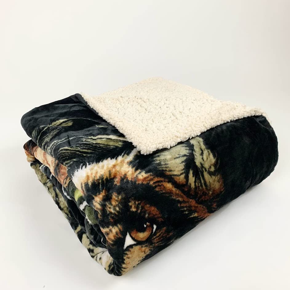 Sacred Thread Sherpa Fleece Blanket, Super Fuzzy, Soft and Cozy Queen Blanket, Plush Throw Blanket for Sofa, Couch and Bed, Reversible Winter Blanket, 25+ Designs Available