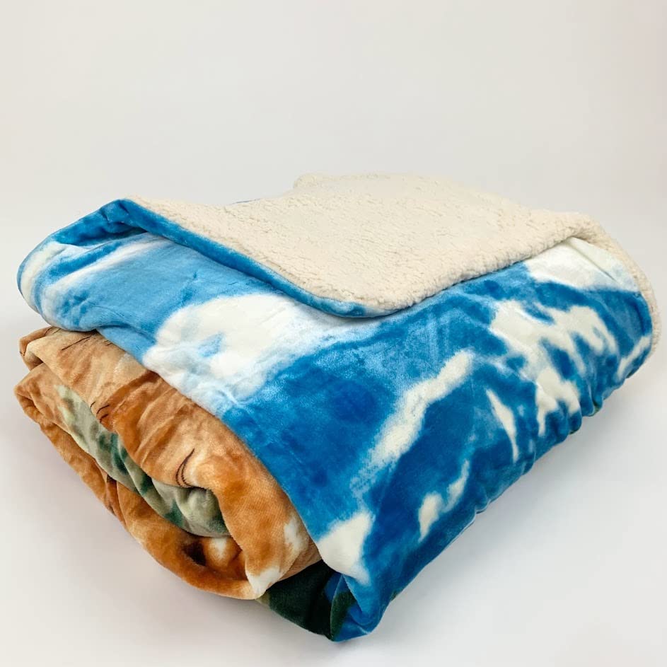 Sacred Thread Sherpa Fleece Blanket, Super Fuzzy, Soft and Cozy Queen Blanket, Plush Throw Blanket for Sofa, Couch and Bed, Reversible Winter Blanket, 25+ Designs Available