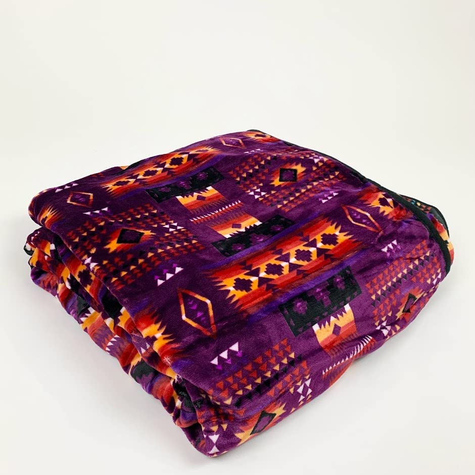 Sacred Thread Sherpa Fleece Blanket, Southwestern Aztec Throw