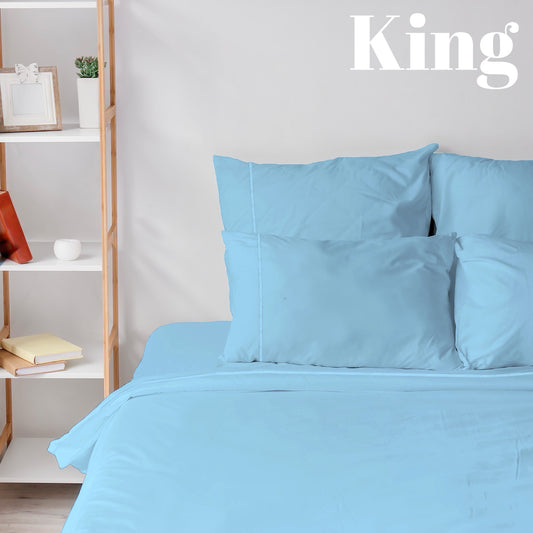 Sacred Thread 6 PC Bamboo Sheet Set (KING SIZE) - Bedding & Pillowcase Set w/ Deep Pockets - Silky Soft Hotel Bedding - Wrinkle Free & Fade Resistant - Cooling, Durable & Breathable