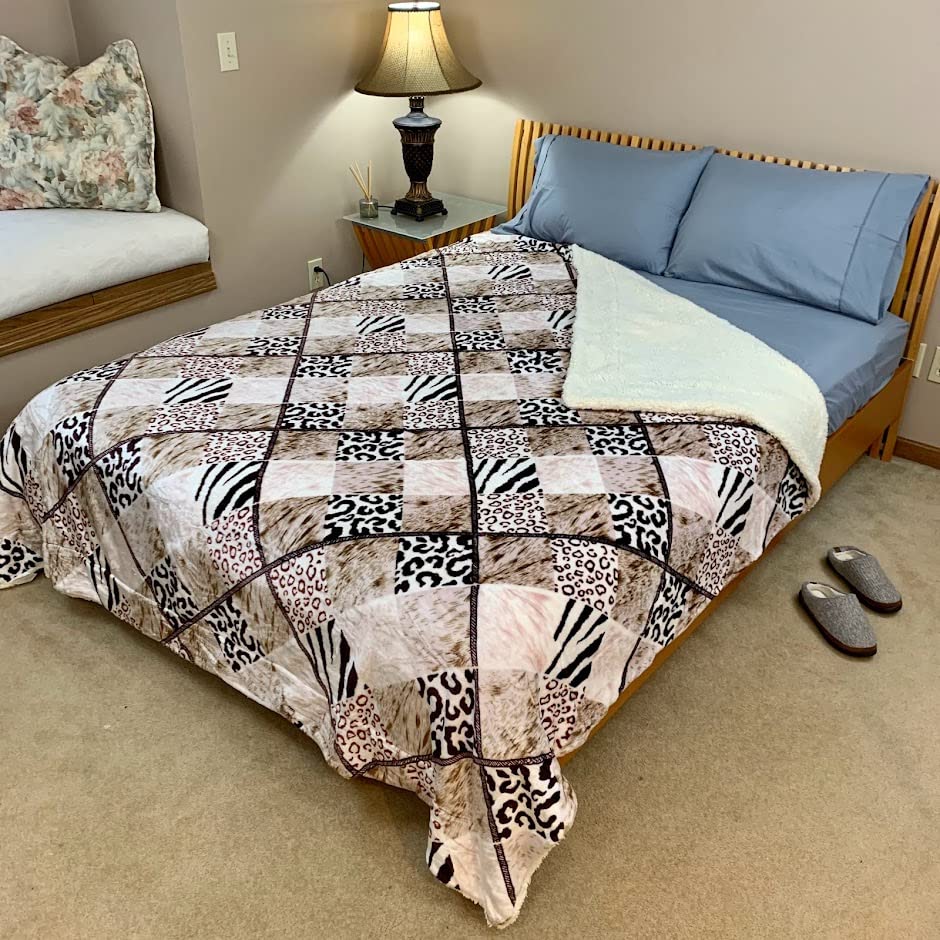 Sacred Thread Sherpa Fleece Blanket, Super Fuzzy, Soft and Cozy Queen Blanket, Plush Throw Blanket for Sofa, Couch and Bed, Reversible Winter Blanket, 25+ Designs Available