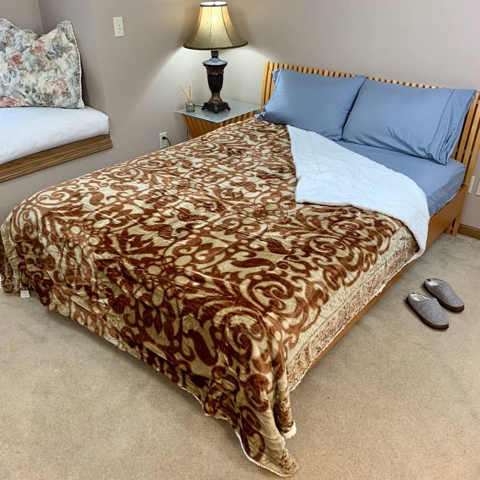 Sacred Thread Sherpa Fleece Blanket, Super Fuzzy, Soft and Cozy Queen Blanket, Plush Throw Blanket for Sofa, Couch and Bed, Reversible Winter Blanket, 25+ Designs Available