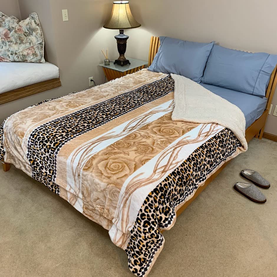 Sacred Thread Sherpa Fleece Blanket, Super Fuzzy, Soft and Cozy Queen Blanket, Plush Throw Blanket for Sofa, Couch and Bed, Reversible Winter Blanket, 25+ Designs Available