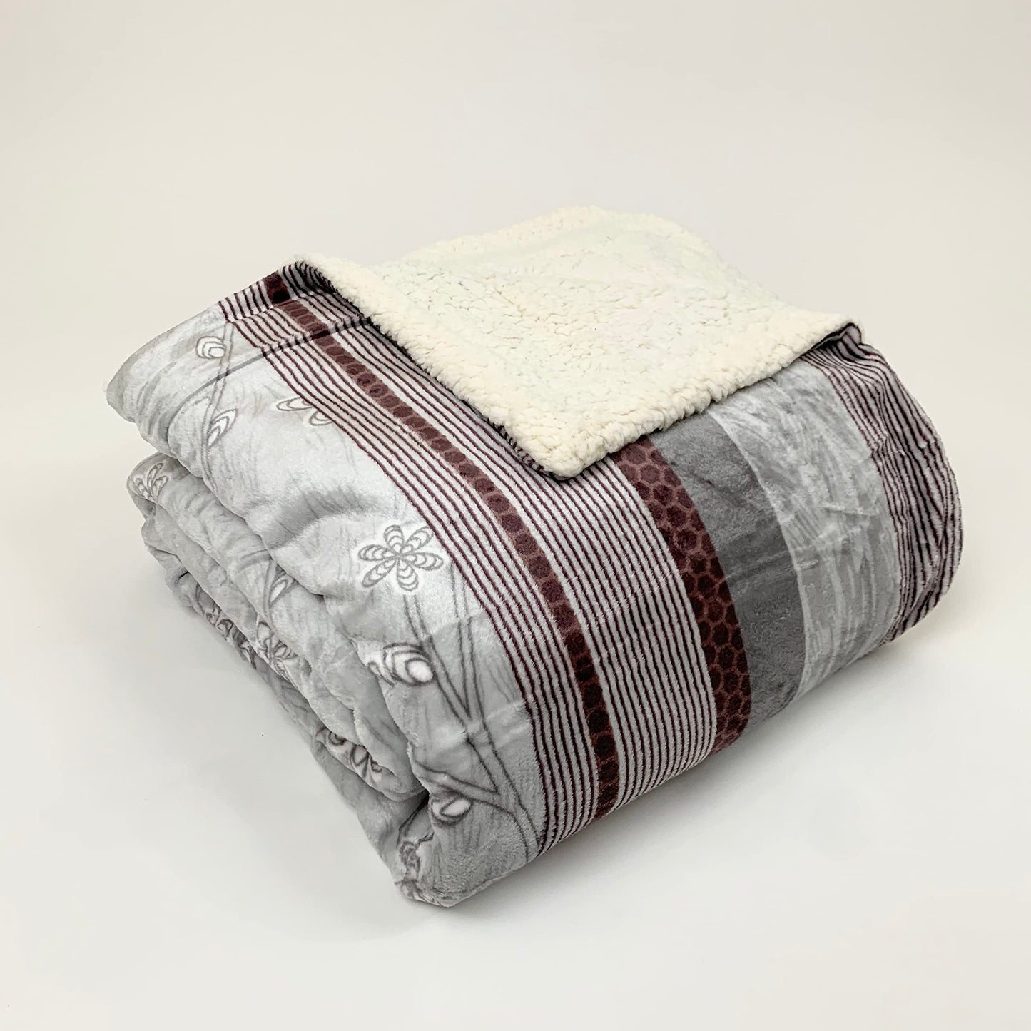 Sacred Thread Sherpa Fleece Blanket, Super Fuzzy, Soft and Cozy Queen Blanket, Plush Throw Blanket for Sofa, Couch and Bed, Reversible Winter Blanket, 25+ Designs Available