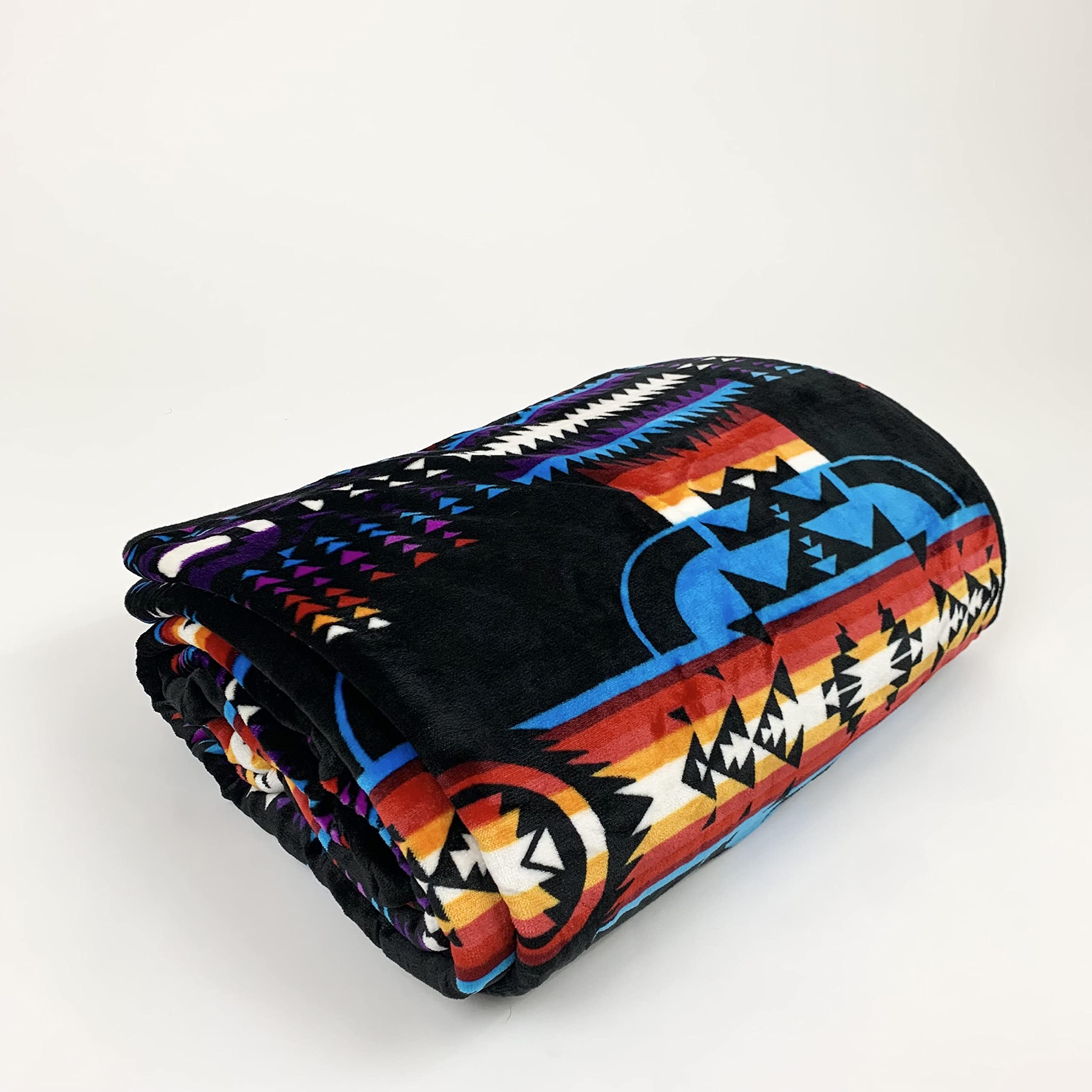 Sacred Thread Sherpa Fleece Blanket, Southwestern Aztec Throw