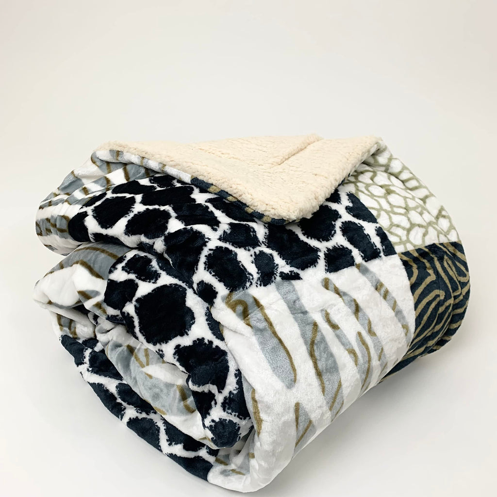 Sacred Thread Sherpa Fleece Blanket, Super Fuzzy, Soft and Cozy Queen Blanket, Plush Throw Blanket for Sofa, Couch and Bed, Reversible Winter Blanket, 25+ Designs Available