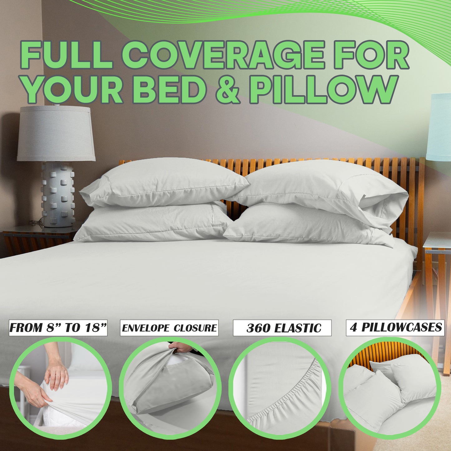 Sacred Thread 4 PC Bamboo Sheet Set (TWIN XL SIZE) - Bedding & Pillowcase Set w/ Deep Pockets - Silky Soft Hotel Bedding - Wrinkle Free & Fade Resistant - Cooling, Durable & Breathable