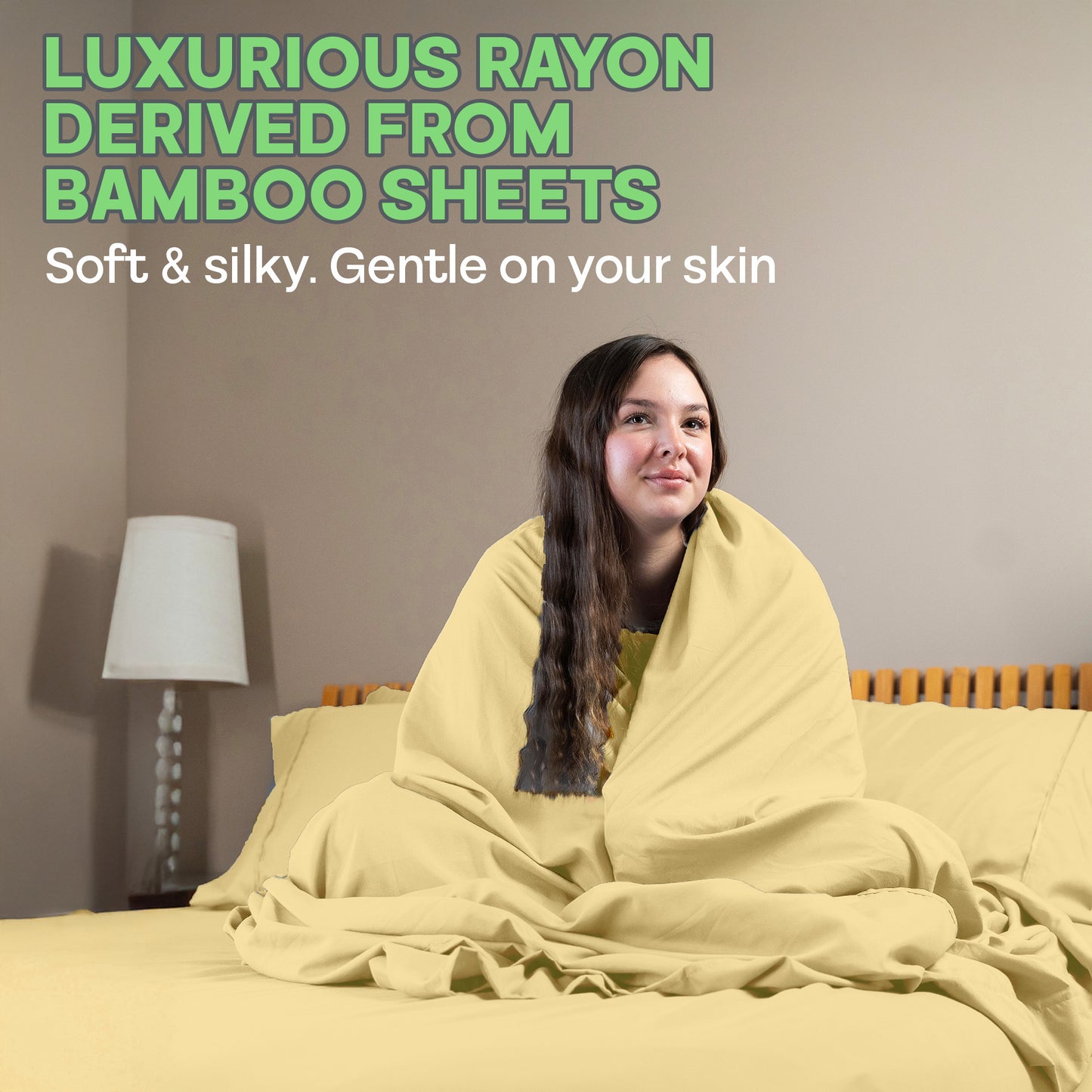 Sacred Thread 4 PC Bamboo Sheet Set (TWIN XL SIZE) - Bedding & Pillowcase Set w/ Deep Pockets - Silky Soft Hotel Bedding - Wrinkle Free & Fade Resistant - Cooling, Durable & Breathable