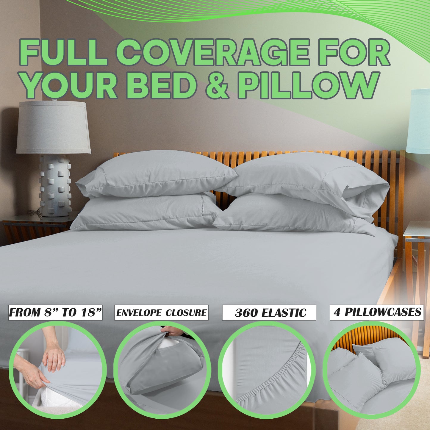Sacred Thread 4 PC Bamboo Sheet Set (TWIN XL SIZE) - Bedding & Pillowcase Set w/ Deep Pockets - Silky Soft Hotel Bedding - Wrinkle Free & Fade Resistant - Cooling, Durable & Breathable