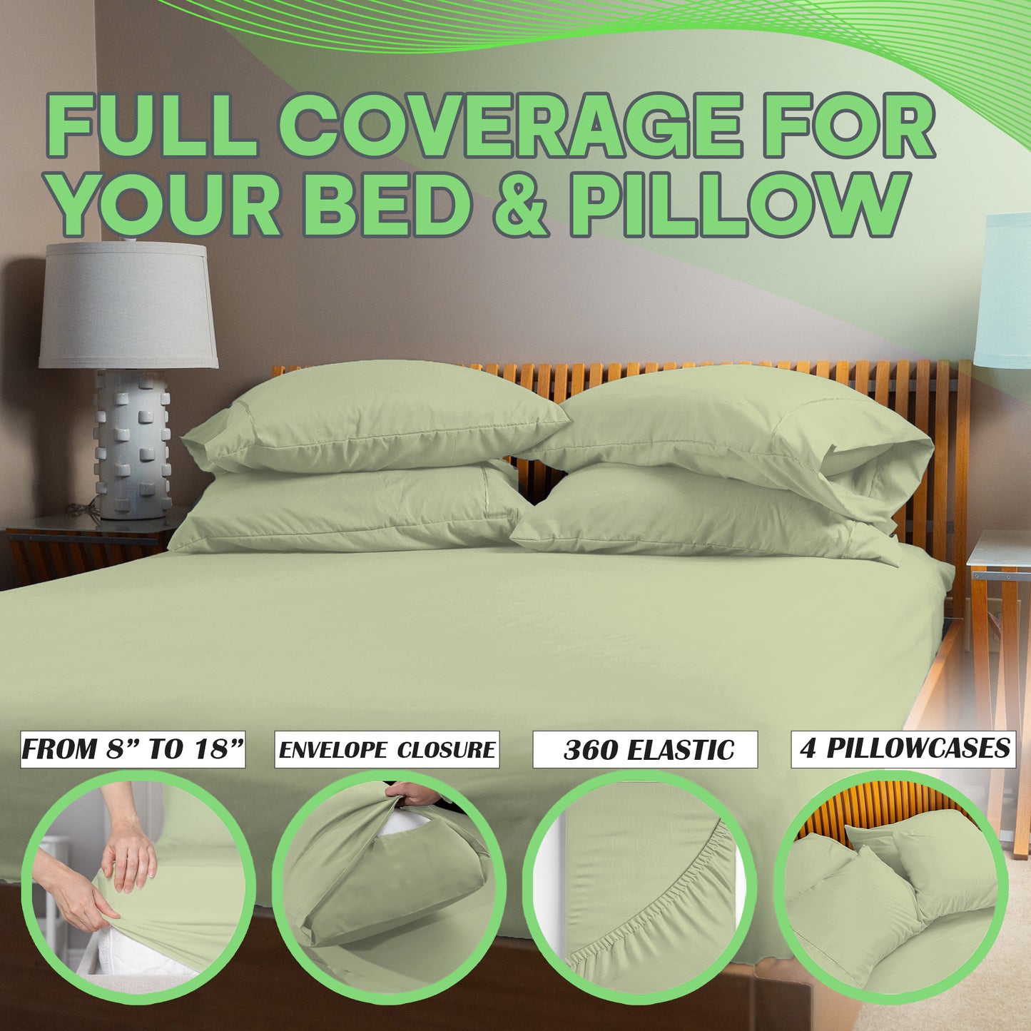 Sacred Thread 4 PC Bamboo Sheet Set (TWIN XL SIZE) - Bedding & Pillowcase Set w/ Deep Pockets - Silky Soft Hotel Bedding - Wrinkle Free & Fade Resistant - Cooling, Durable & Breathable