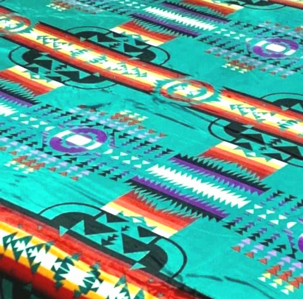 Sacred Thread Sherpa Fleece Blanket, Southwestern Aztec Throw