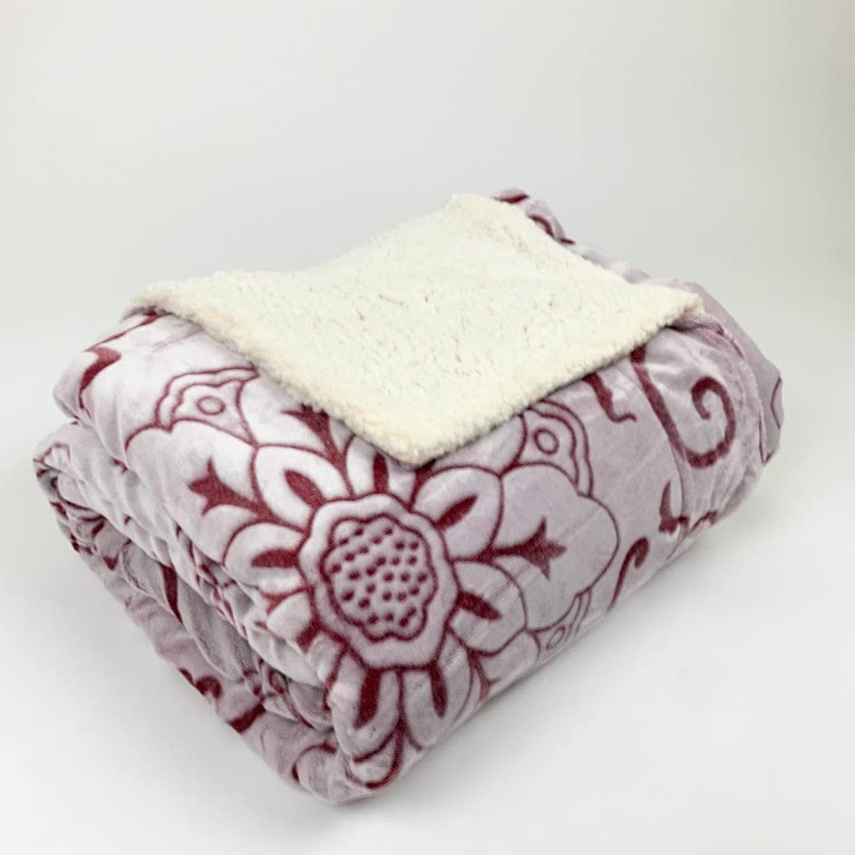 Sacred Thread Sherpa Fleece Blanket, Super Fuzzy, Soft and Cozy Queen Blanket, Plush Throw Blanket for Sofa, Couch and Bed, Reversible Winter Blanket, 15+ Designs Available