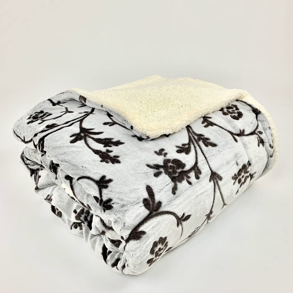 Sacred Thread Sherpa Fleece Blanket, Super Fuzzy, Soft and Cozy Queen Blanket, Plush Throw Blanket for Sofa, Couch and Bed, Reversible Winter Blanket, 15+ Designs Available