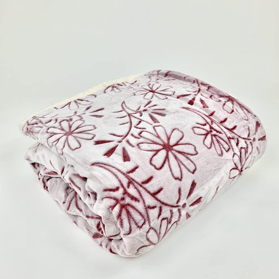 Sacred Thread Sherpa Fleece Blanket, Super Fuzzy, Soft and Cozy Queen Blanket, Plush Throw Blanket for Sofa, Couch and Bed, Reversible Winter Blanket, 15+ Designs Available