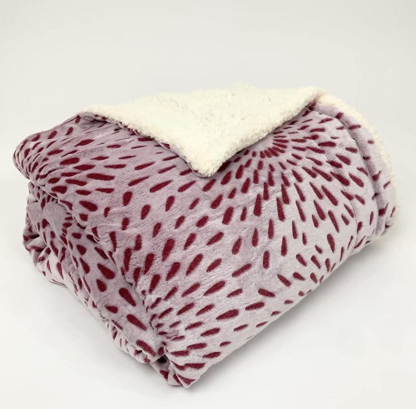 Sacred Thread Sherpa Fleece Blanket, Super Fuzzy, Soft and Cozy Queen Blanket, Plush Throw Blanket for Sofa, Couch and Bed, Reversible Winter Blanket, 15+ Designs Available