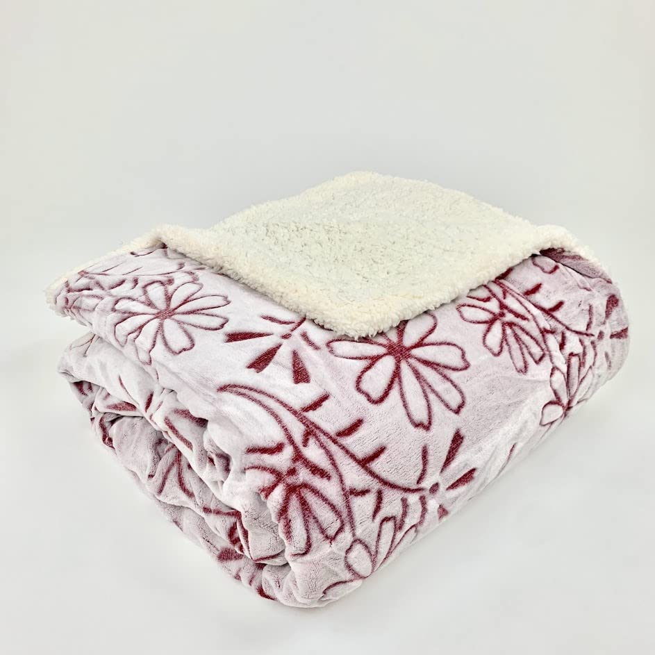 Sacred Thread Sherpa Fleece Blanket, Super Fuzzy, Soft and Cozy Queen Blanket, Plush Throw Blanket for Sofa, Couch and Bed, Reversible Winter Blanket, 15+ Designs Available