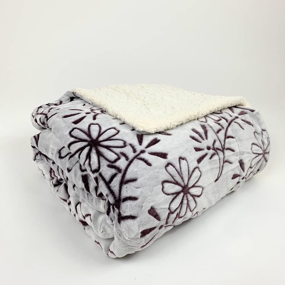 Sacred Thread Sherpa Fleece Blanket, Super Fuzzy, Soft and Cozy Queen Blanket, Plush Throw Blanket for Sofa, Couch and Bed, Reversible Winter Blanket, 15+ Designs Available