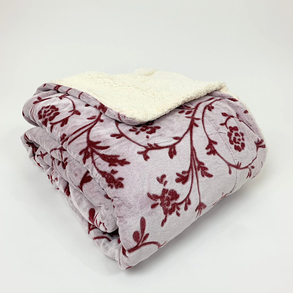 Sacred Thread Sherpa Fleece Blanket, Super Fuzzy, Soft and Cozy Queen Blanket, Plush Throw Blanket for Sofa, Couch and Bed, Reversible Winter Blanket, 15+ Designs Available