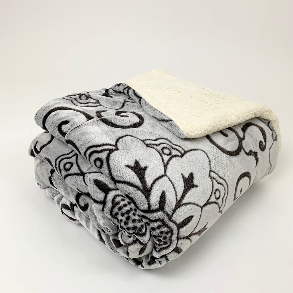 Sacred Thread Sherpa Fleece Blanket, Super Fuzzy, Soft and Cozy Queen Blanket, Plush Throw Blanket for Sofa, Couch and Bed, Reversible Winter Blanket, 15+ Designs Available