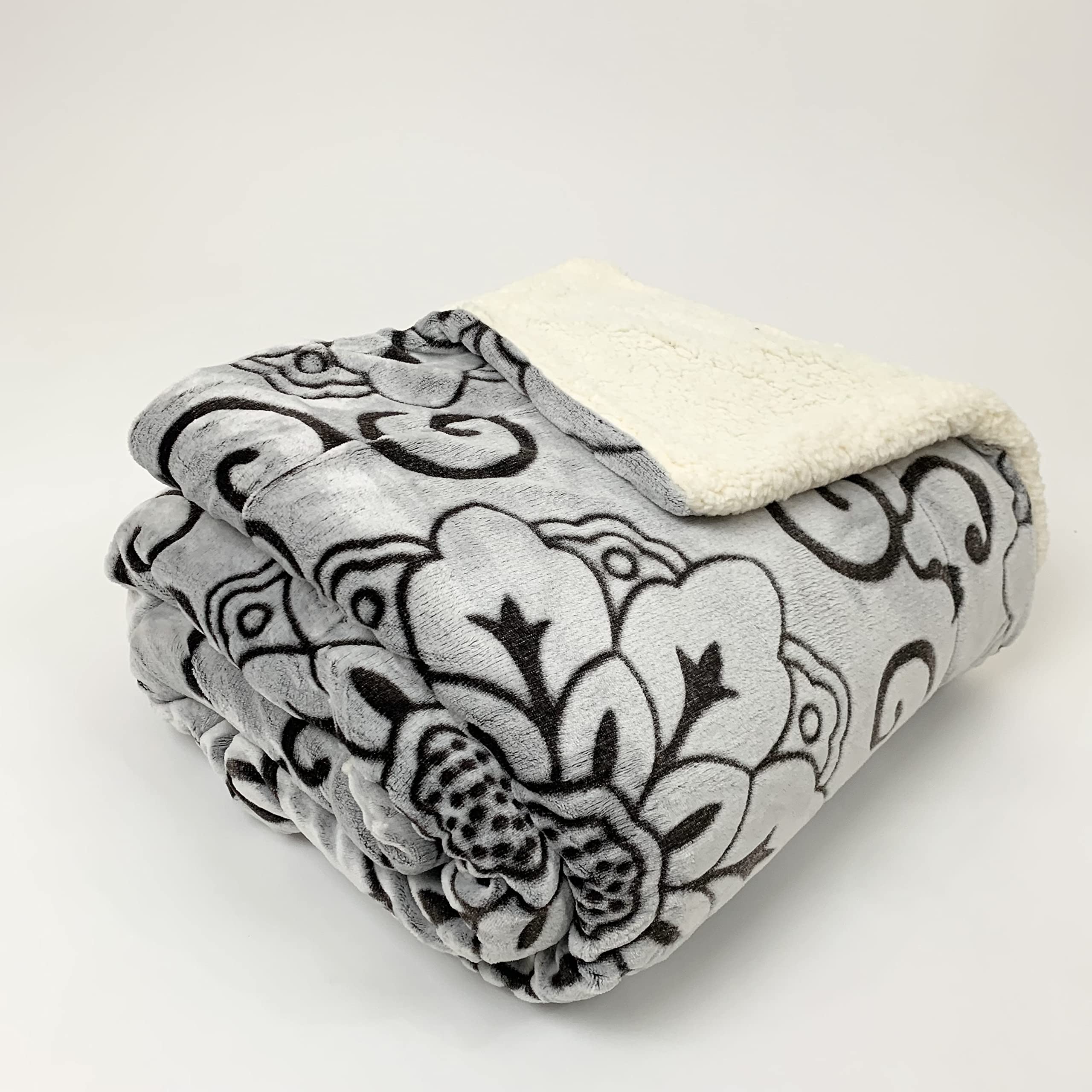 Sacred Thread Sherpa Fleece Blanket, Super Fuzzy, Soft and Cozy Queen Blanket, Plush Throw Blanket for Sofa, Couch and Bed, Reversible Winter Blanket, 15+ Designs Available